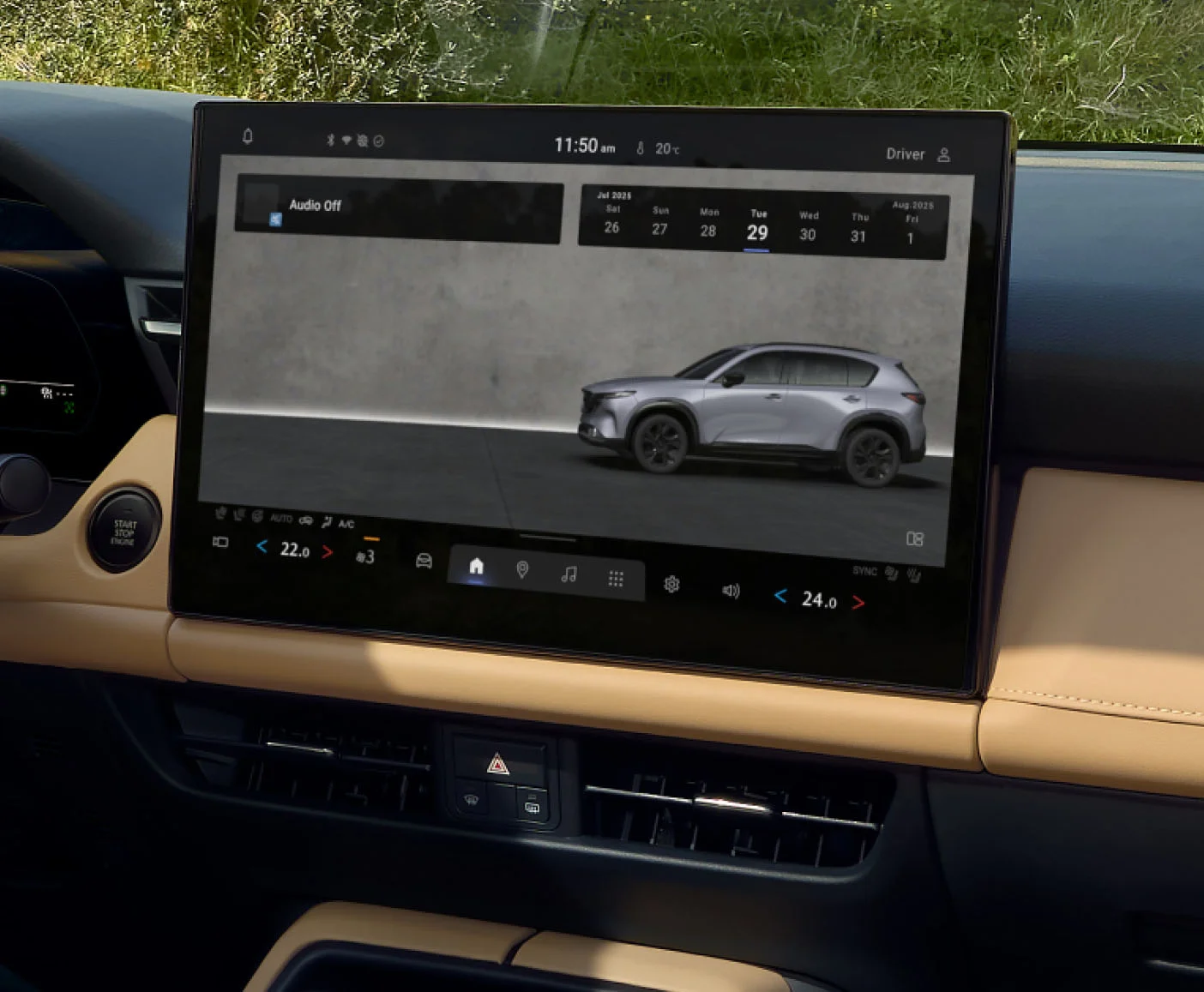 Pantalla central de la nueva Mazda CX-5 con sistema multimedia y navegación